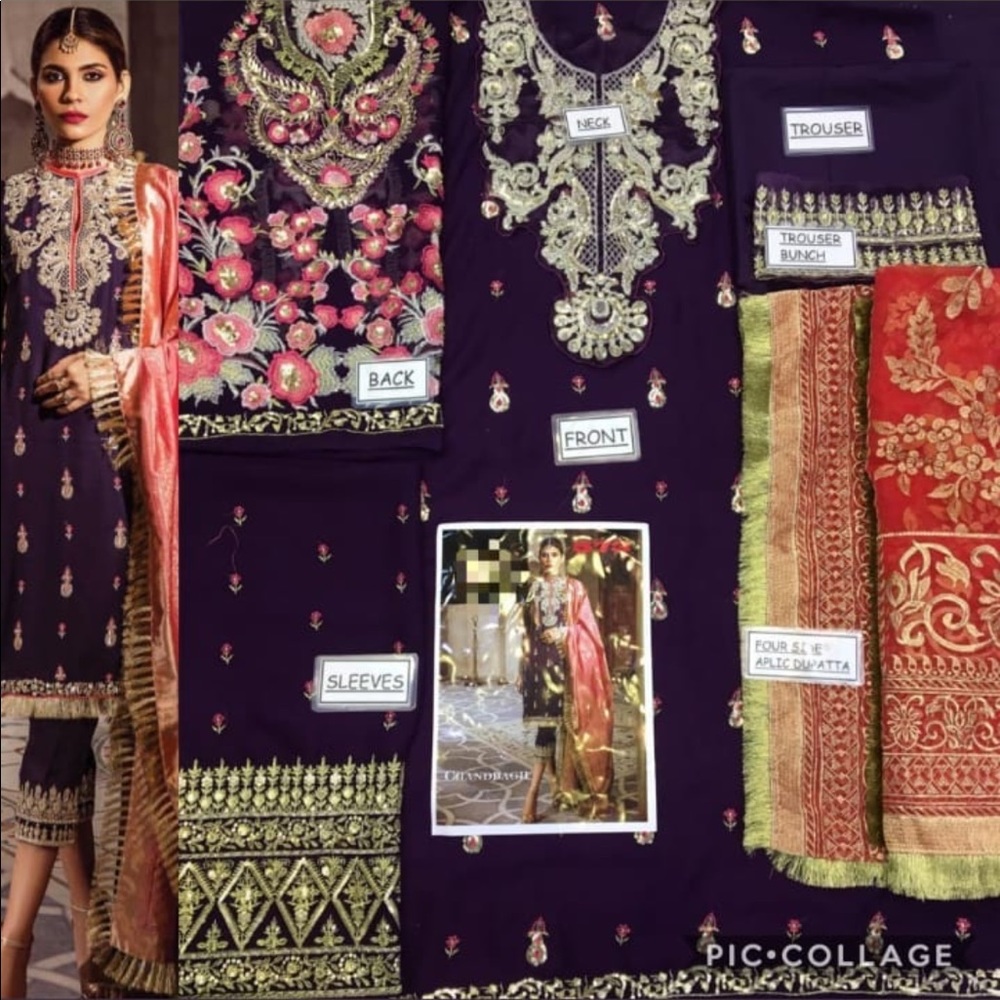 Heavy embroidered Pakistani shalwar kameez